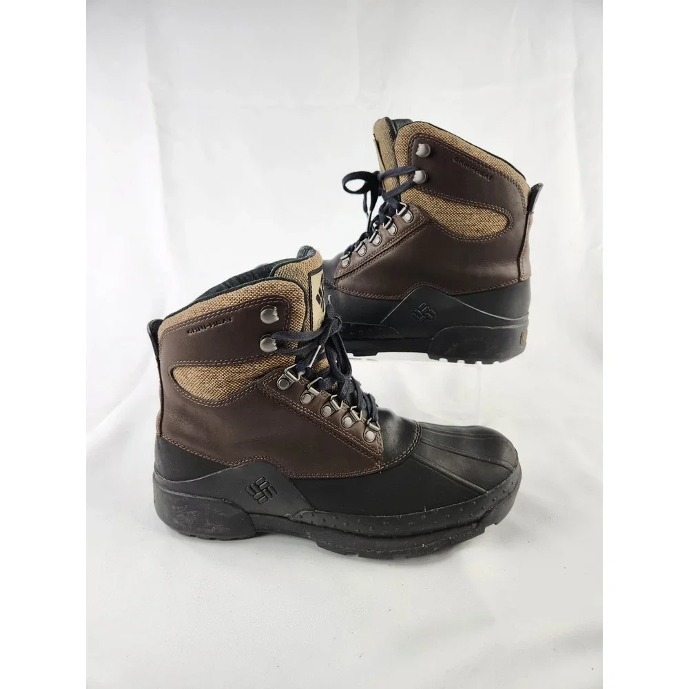 COLUMBIA BUGABOOT Thermal Lining Omni-Heat Men 9 Waterproof Boots Leather Rubber